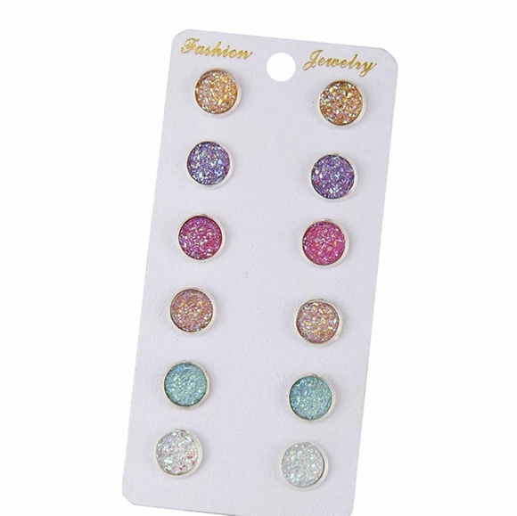 round druzy earring set - Picture 3 of 4